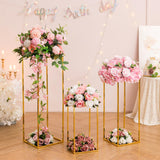 1 x RAW Customer Returns Inweder Gold Vase Table Centerpieces 3Pcs Flower Stand Wedding Centerpieces Centerpieces Rectangular Tall Acrylic Panel Metal Flower Vases for - RRP €71.39