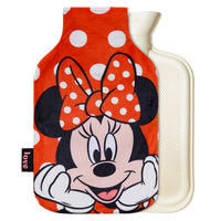 1 x RAW Customer Returns Disney Hot Water Bottle with Flannel Cover - Lilo and Stitch Long Rubber Hot Water Bottle, 1.7 or 2 Liter Capacity - Disney Gifts for Women Red Minnie  - RRP €13.99