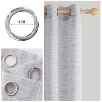 1 x RAW Customer Returns MIULEE Curtain Curtains Linen with Eyelets Voile Curtains Linen Look Curtains Living Room Modern Window Curtain Children s Room Kitchen Curtains Loop Curtain Set of 2 140 x 245 cm White Grey - RRP €36.99