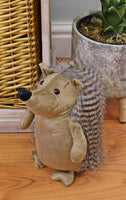 1 x Brand New Carousel Home and Gifts Doorstop, Fluffy Hedgehog, Grey Striped, Colour Varies - RRP €20.4