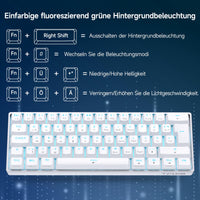 1 x RAW Customer Returns TMKB T61SE Gaming Mechanical Keyboard with German QWERTZ Layout, Red Switches, White - RRP €37.3