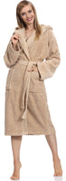 1 x RAW Customer Returns Ladeheid women s terry bathrobe made of 100 cotton LA40-102 beige P02 weight 450 , M  - RRP €40.33