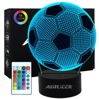 1 x RAW Customer Returns AIRUEEK Football Gifts Boys Night Light Children, Football Gifts for Boys, Football EM 2024 Lamp 16 Colors Changing, Christmas Birthday Gifts for Men, Father s Day Gift - RRP €14.99