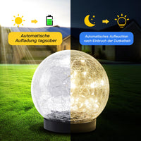 1 x RAW Customer Returns ORHOMELIFE solar lamps for outdoors garden ball  for outdoors 30 LED balcony decoration solar balls for outdoors solar ball light 12 cm winterproof IP65 waterproof for showers walkways  2 pieces - RRP €30.24