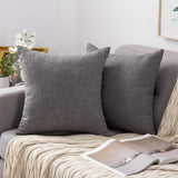 1 x RAW Customer Returns MIULEE Set of 2 cushion covers, linen look cushion cover, decorative cushion, decorative soft sofa cushion, couch cushion for sofa, bedroom with hidden zip, 40 x 40 cm, dark grey - RRP €14.11