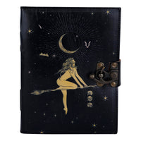 1 x RAW Customer Returns OVERDOSE Celestial Sun Moon Handmade Vintage Leather Journal Deckle Edge Paper Blank Spell Book with Shadows Grimoire Diary Moon Phase Totem Talisman Prints 6 x 8 A5 - RRP €30.0