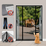 3 x Brand New Fly screen door magnet 160x210cm without drilling, fly screen balcony door magnet with full magnetic strip and 4cm wide frame, insect protection double door black ideal for sliding door balcony door - RRP €94.8