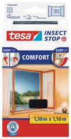 1 x RAW Customer Returns tesa Insect Stop Comfort fly screen for windows - insect protection with self-adhesive Velcro tape - fly net without drilling - anthracite transparent , 130 cm x 150 cm - RRP €15.12