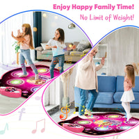 1 x RAW Customer Returns Dance Mat for Kids, Upgraded 4 and 6 Buttons Switchable Electronic Dance Pad with Bluetooth, 9 Levels Light Up Music Play Mat for Children Toys for Girls Boys Age 3-12 - RRP €45.99