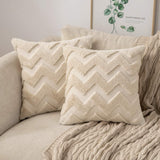 1 x RAW Customer Returns MIULEE Set of 2 Wool Cushion Covers Decorative Cushion Polyester Sofa Cushion Soft Couch Cushion Cover Decorative Cushion Cover Hidden Zip for Living Room Bedroom Beige 45 x 45 cm - RRP €15.12