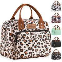 1 x RAW Customer Returns HOMESPON Insulated Lunch Bag for Women Men Work Adults Cooler Bag Lunch Box Container Leopard Print  - RRP €17.99