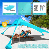 1 x RAW Customer Returns Beach tent UV protection riggoo sun tent awning beach tent 3 3m comfort outdoor shade for camping trips, fishing, backyard fun or picnics - RRP €100.73