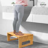 1 x RAW Customer Returns VaeFae Bamboo Toilet Stool Folding Bathroom Potty Stool Lightweight Durable Wooden Step Stool Compact Single Step Toilet Stool for Potty Aid - RRP €39.97