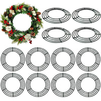 3 x Brand New Thealyn 12pcs 30cm Metal Wreath Frame Wire Wreath Rings for Christmas New Year Party Home Decor Crafts Supplies Green  - RRP €80.7