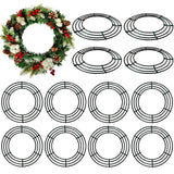 3 x Brand New Thealyn 12pcs 30cm Metal Wreath Frame Wire Wreath Rings for Christmas New Year Party Home Decor Crafts Supplies Green  - RRP €80.7