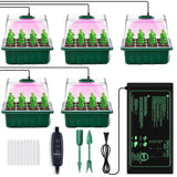 1 x RAW Customer Returns YAUNGEL indoor greenhouse propagation box with plant lamp heating mat, 5 pieces mini greenhouse propagation set with timing controller adjustable brightness, thick greenhouse with lid and ventilation - RRP €35.7