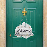 1 x RAW Customer Returns Welcome sign wooden welcome sign door sign Mediterranean decoration wooden sign wall sign hanging sign Mediterranean nautical gifts for door wall decoration - RRP €20.87