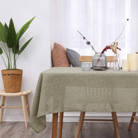 1 x RAW Customer Returns Deconovo Linen Look Tablecloth Water Repellent Table Linen Lotus Effect Tablecloth, 140x240 cm, Linen, 1 Piece - RRP €24.49