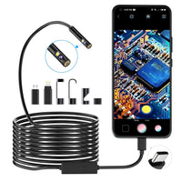 1 x RAW Customer Returns 1920P Dual Lens Snake Borescope, Type-C Pancellent Endoscope, Camera with 8 LED Lights for Android and iOS Smartphones, iPhone, iPad, Samsung 5M  - RRP €30.17