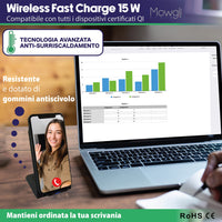 2 x RAW Customer Returns MowgliStore - 15W Wireless Charger, Set of 2 Multi-Compatible Wireless Charging Units for iPhone, Samsung, Xiaomi, Wireless Charger Base for Mobile Phone Charging, Battery Charger Station - RRP €38.42