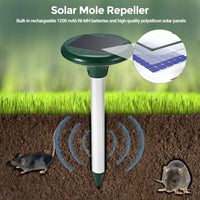 1 x RAW Customer Returns 2 Pieces Replacement Solar Mole Repeller for Outdoor Garden, 2 in 1 Solar Mouse Repeller, Lawn Plug Light, Ultrasonic Animal Repeller, Harmless to Human Body - RRP €21.17