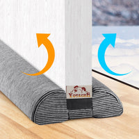 1 x RAW Customer Returns Yotache Draft Excluder, Double, 80 cm, Draft Excluder, Right Angle, Adjustable Length, Jersey Fabric, Stretchable and Washable, Against Noise, Air and Dust Currents, Black and Grey - RRP €20.4