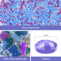 6 x Brand New QENSPE 5D Full Diamond Painting for Adults, Blue Castle Diamond Painting Fantasy Flowers Diamond Kit for Kids, DIY Diamond Rhinestone Cross Stitch Crystal Painting for Wall Decoration 30x40cm - RRP €36.0