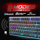 1 x RAW Customer Returns Spirit Of Gamer XPERT K1500, Wireless Bluetooth RGB Mechanical Keyboard, 100 Anti-Ghosting Switch Red Keys, French Azerty Aluminum Gaming Keyboard, Compatible with Mac, iOS, Android and PC - RRP €82.39