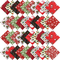 1 x Brand New Irenare 50 Pieces Christmas Fabric Cotton Fabric Square Christmas Print Quilting Fabric Squares with 10 Different Christmas Patterns Cotton Patchwork for DIY Scrapbooking Art Craft Fabric - RRP €12.78