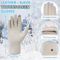 5 x Brand New ZASFOU Women s Winter Warm Touchscreen Gloves Thermal PU Leather Gloves Suede Winter Gloves with Fleece Lined Gift Christmas for Women - RRP €138.0