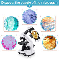 1 x RAW Customer Returns BEBANG 100X-2000X Microscope for Children Adults, Professional Biological Microscopes for Students School Laboratory Home - RRP €109.99