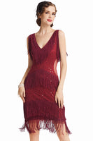 1 x RAW Customer Returns BABEYOND Women s 1920s Dress V Neck Sleeveless Sexy Transparent Waist Flapper Fringe Dress 20s Sequin Dresses Great Gatsby Cocktail Party Women s Carnival Costume Dress Black XL  - RRP €55.8