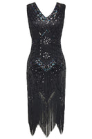 1 x RAW Customer Returns BABEYOND Women s Flapper Dresses Full Sequins Retro 1920s Party Ladies Costume Dress Glamorous Black, M - RRP €53.96