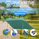 1 x RAW Customer Returns JAICOM Beach Tent, 2.1x2.1m Beach Shelter, UPF50 UV Protection and Waterproof Sun Shade, With Aluminum Pole, Sand Shovel, Pegs, Suitable for Beach Shade, Camping, Fishing, Garden Use - RRP €60.46