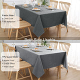 1 x RAW Customer Returns Homaxy Linen Look Tablecloth Washable Lotus Effect Square 140 x 200 cm Tablecloth Linen Cover Water-Repellent Tablecloth Table Linen Stain Protection, Dark Grey - RRP €18.99