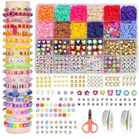 1 x RAW Customer Returns Beads for bracelets, bead set for making your own bracelets, 6mm clay beads letter beads, friendship bracelet gift for girls colorful bead set  - RRP €15.12