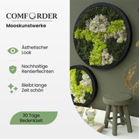 1 x RAW Customer Returns comforder Round Wall Art with Real Moss Diameter 38cm , Preserved Moss Picture with Wooden Frame, Natural Wall Decor for Living Room - RRP €59.95