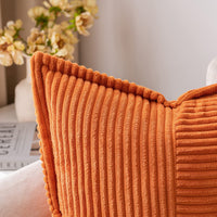 1 x RAW Customer Returns MIULEE Set of 2 Corduroy Cushion Covers Velvet Cushion Soft Throw Pillow Decorative Pillowcase Modern Cushion Cover Sofa Cushion Decorative Pillow Couch Cushion for Living Room Bedroom Orange 40 x 40 cm - RRP €21.99