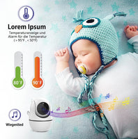 1 x RAW Customer Returns Arua baby monitor with camera 5 baby monitor with camera 720P HD video baby monitor wide angle lens night vision double-sided audio function temperature monitoring 355 tilt 300m range 4000mAh battery VOX - RRP €127.04