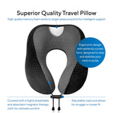 1 x RAW Customer Returns Proglobe Neck Pillow Travel Set - Travel Pillow for Air Travel, 100 Memory Foam with Comfortable and Breathable Cover, Includes 3D Sleep Mask, Ear Plugs and Luxury Blanket and Bag - RRP €31.33