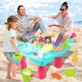 1 x RAW Customer Returns VATOS Sand Water Play Table for Toddlers 3-5, 4 IN 1 Water Table Beach Table for Kids, 25pcs Outdoor Activities Sensory Play Table for Toddlers Summer Beach Garden Backyard Pond Shower - RRP €32.39