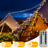 1 x RAW Customer Returns Ollny Outdoor Fairy Lights 60M 600 LED Fairy Lights with Remote Control 8 Modes Timer, IP44 Waterproof Outdoor Christmas Lights for Party Wedding Christmas Garden Balcony Warm White  - RRP €38.99