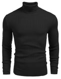 1 x RAW Customer Returns COOFANDY Men s Roll Neck Pullover Long Sleeve Fine Knit Sweater Leisure Slim Fit Basic Men s Pullover Black XL - RRP €36.88