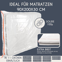 1 x RAW Customer Returns Mattress cover 90x200cm thickness 30cm made of plastic - storage bag for mattresses - protection for storage, moving - with practical zipper - RRP €18.14