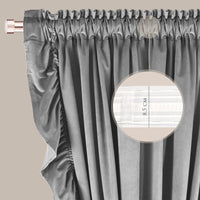 1 x RAW Customer Returns FLYINGCURTAINS - Opaque curtains for living room, bedroom, decorative curtains with ruffle tape, curtain panels with ruffles, velvet curtain, 160 x 250 cm light grey  - RRP €40.24