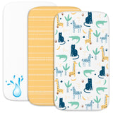 1 x RAW Customer Returns Sweety Fox 2 Minicrib Sheets 1 mattress cover for minicribs for Babies Elastic Waterproof - Lot of 3 Crib Linens - Size 50x83cm - Compatible with cribs, mattresses - Boy and Girl - Sheet - RRP €22.4