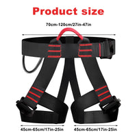 1 x RAW Customer Returns Climbing Harness Fastening Fall Protection Safety Belt Waist Thicken Adjustable Climbing Harness Safety Belt Climbing Equipment Wider Half Belt for Tree Climbing Firefighter Outdoor Black  - RRP €21.49