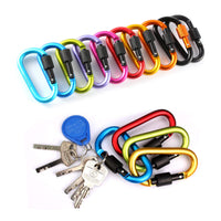 1 x RAW Customer Returns Gimars 10pcs D-shaped Aluminum Alloy Fastening Carabiner Keychain Multicolor for Mountain Bag Tent Hammock Key Camping - 75mm 40mm - RRP €12.99