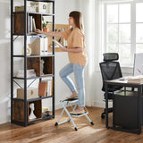 1 x RAW Customer Returns SONGMICS folding stepladder with 2 steps, stepladder, ladder, 20 cm wide steps, non-slip rubber mat, with carrying handle, load capacity up to 150 kg, made of steel, white-black GSL02WT - RRP €31.73