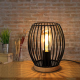 1 x RAW Customer Returns Comely Table Lamp Black Metal, Black Openwork Bedside Lamp Vintage, Industrial Style Bedside Lamp Table Lamp E27 for Living Room, Study, Bedside Table, Dining Room - RRP €28.21